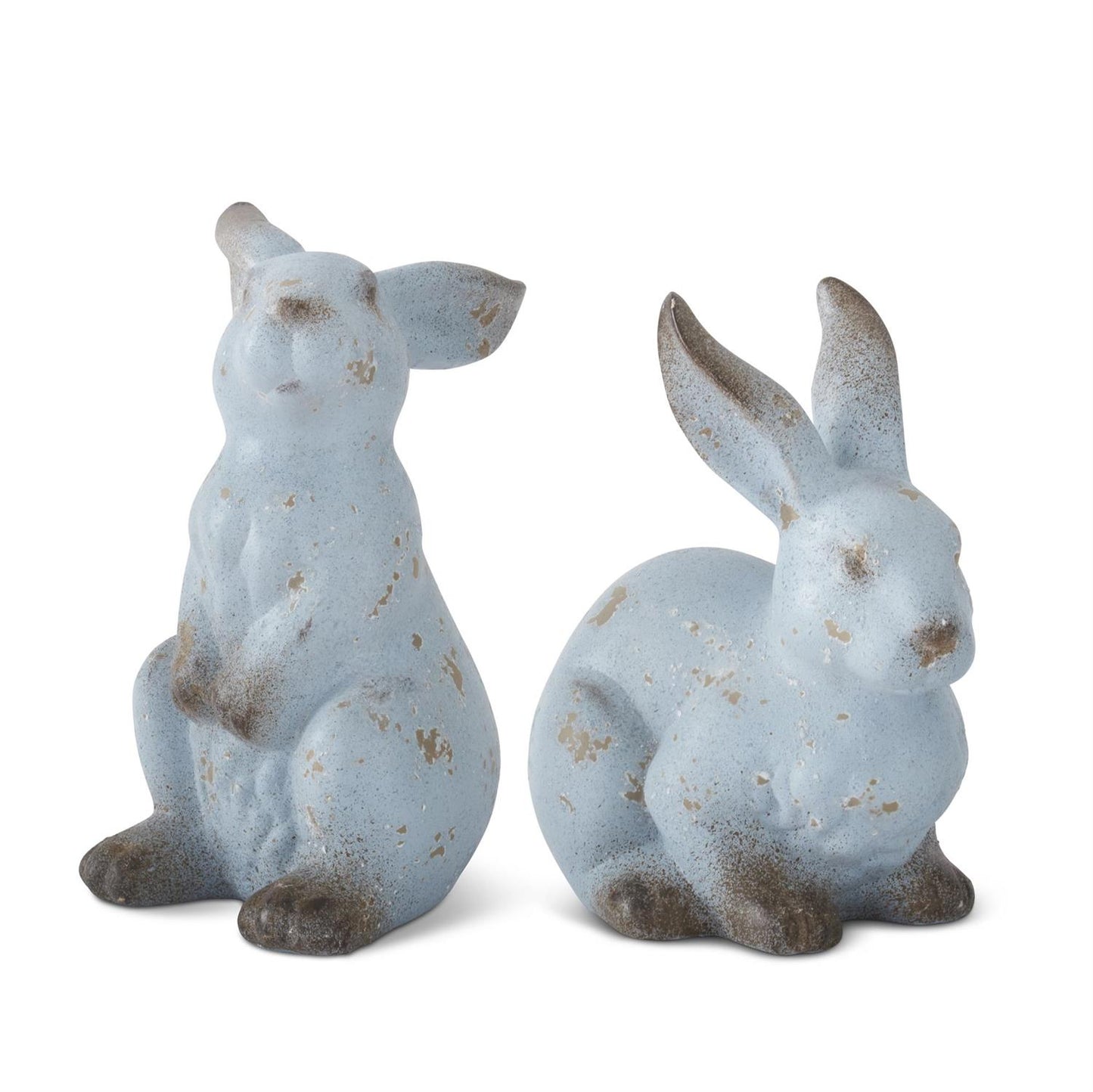Weathered Blue Terracotta Rabbit, Standing