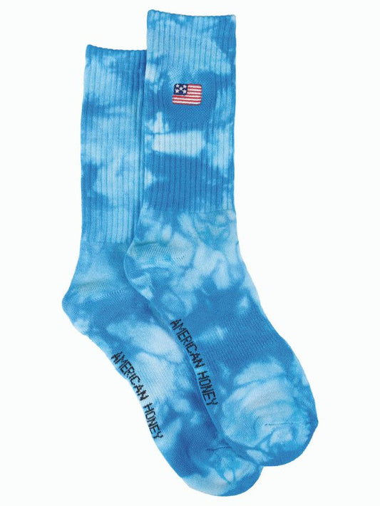 Womens Crew Sock, Embroidered Flag