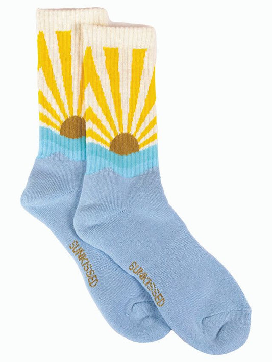 Womens Crew Sock, Knit Sun