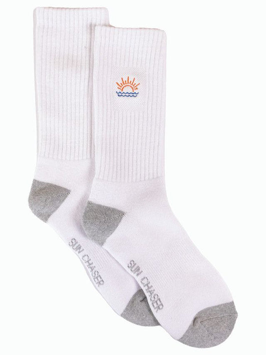 Womens Crew Sock, Embroidered Sun