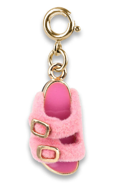 Gold Furry Pink Sandal Charm