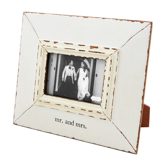Distressed Wedding Frame 4x6, Mr and Mrs.