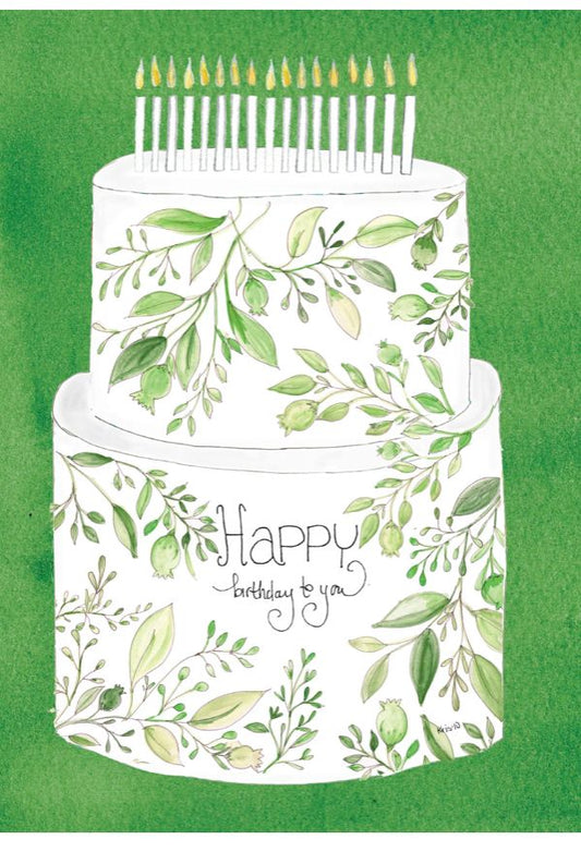 Card, Birthday Cake Greenery BC521