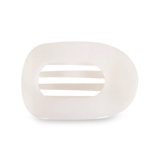 Coconut White Flat Round Hair Clip Large