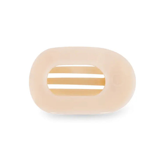 Almond Beige Flat Round Hair Clip Small