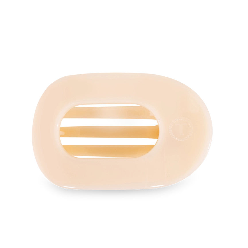 Almond Beige Flat Round Hair Clip Large