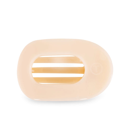 Almond Beige Flat Round Hair Clip Large