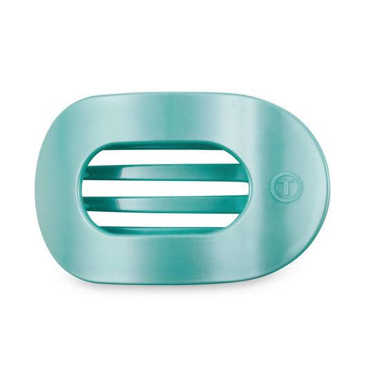 Totally Turquoise Flat Round Hair Clip Large