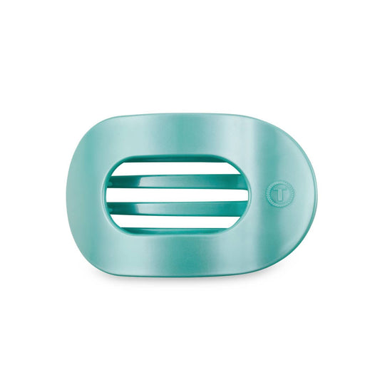Totally Turquoise Flat Round Hair Clip Medium