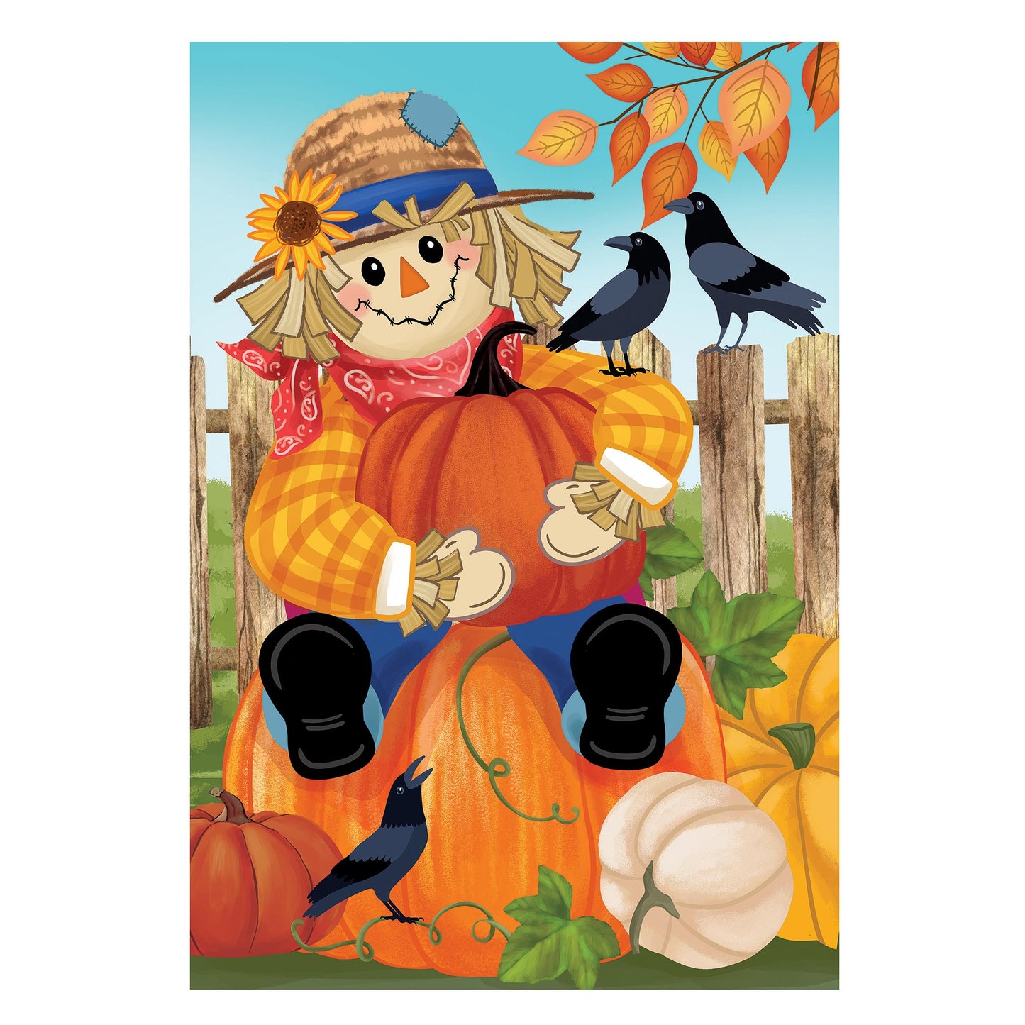 Friends & Scarecrow Suede Garden Flag