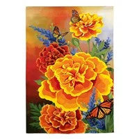 Mariposa Melody Burlap House Flag