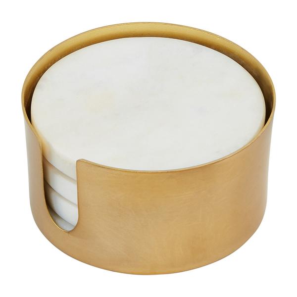 White  Marble Coaster Set