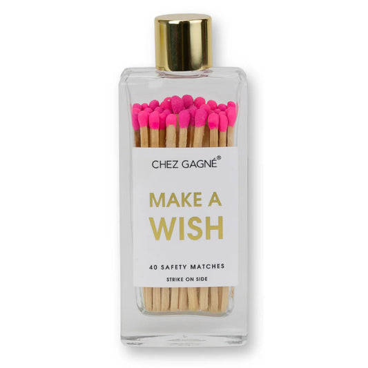 Make a Wish - Bright Pink Matches in Glass Bottle