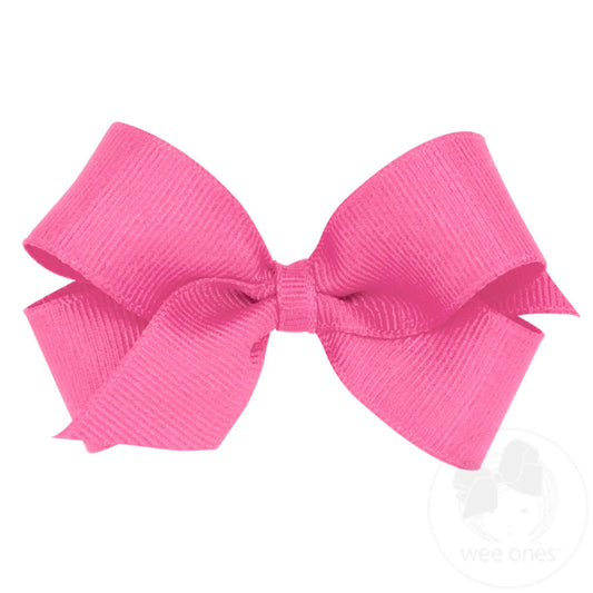 Mini Classic Grosgrain Bow, Hot Pink