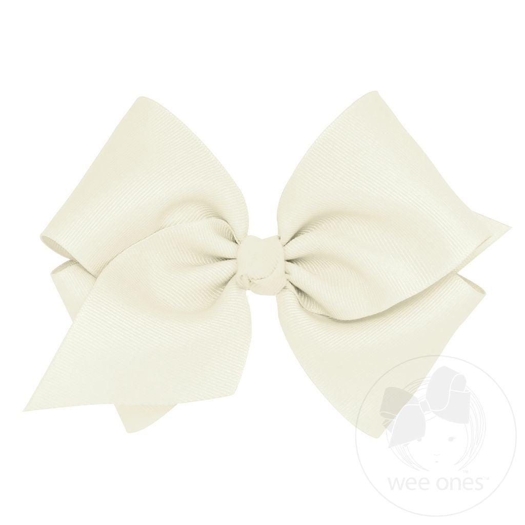 Mini King Grosgrain Bow, Antique White