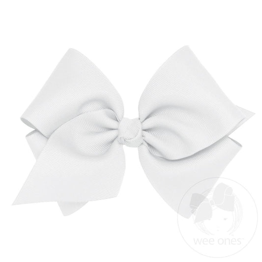 Mini King Grosgrain Bow, White