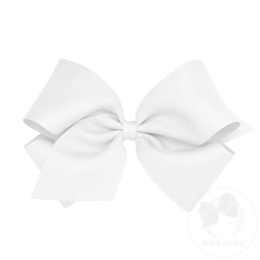 King Grosgrain Bow, White