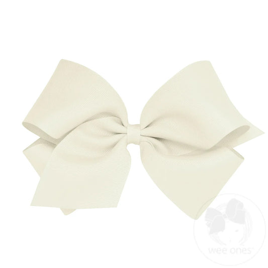 King Grosgrain Bow, Antique White