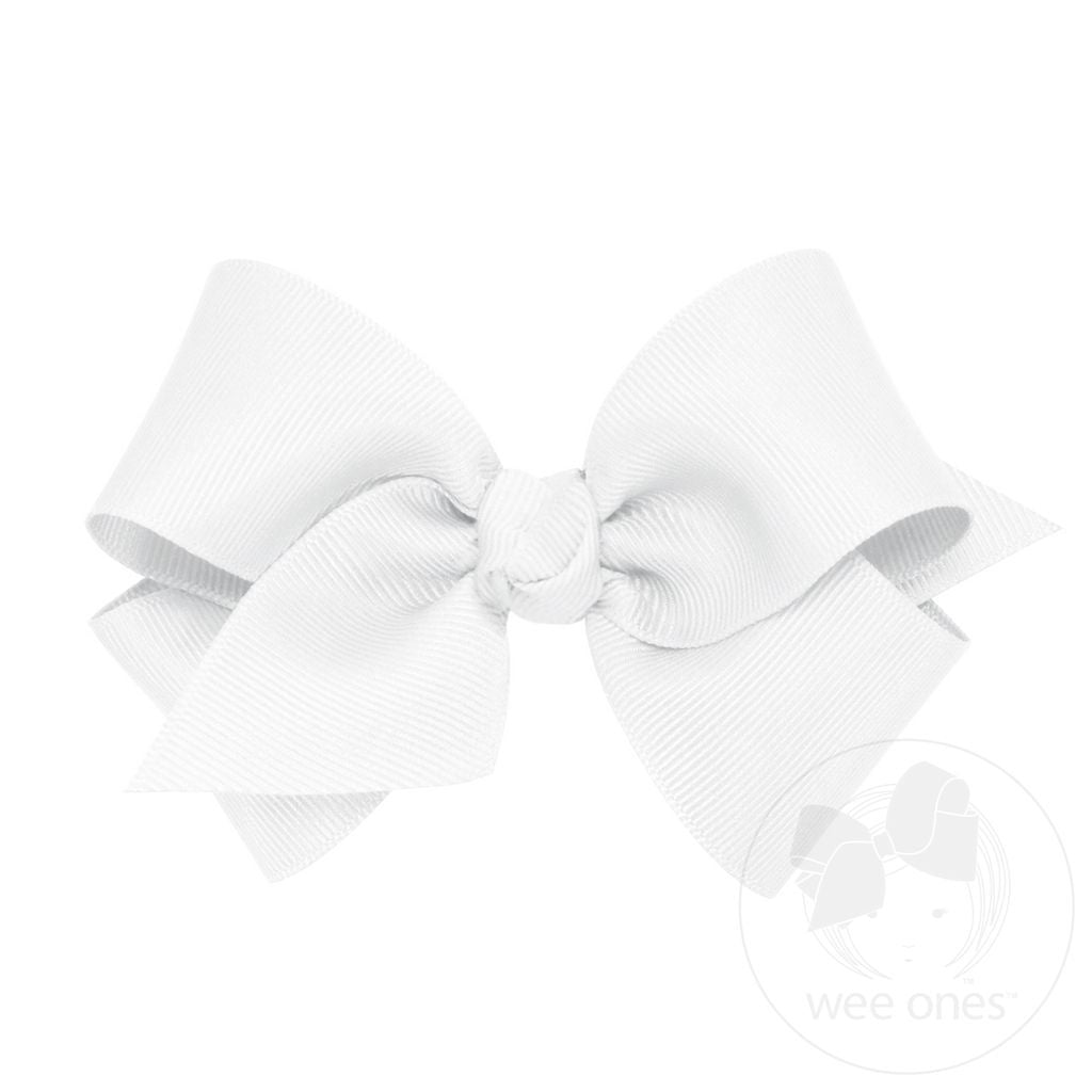 Small Classic Grosgrain Bow, White