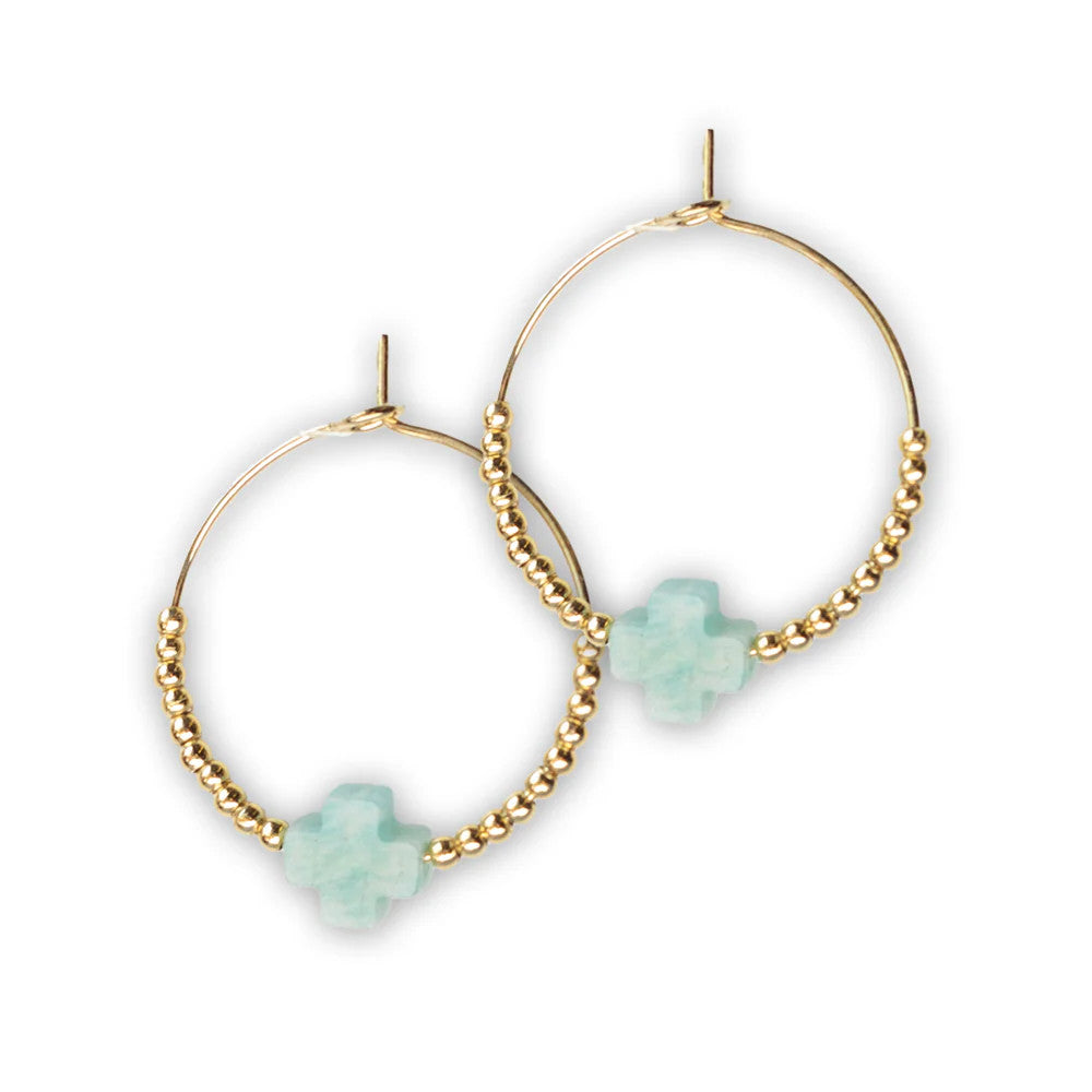 Faith Over Fear Earring-Amazonite