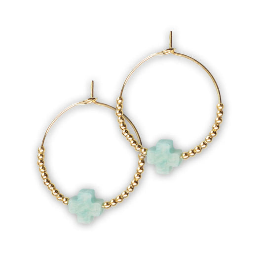 Faith Over Fear Earring-Amazonite