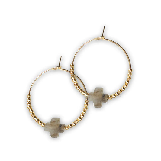Faith Over Fear Earring-Labradorite