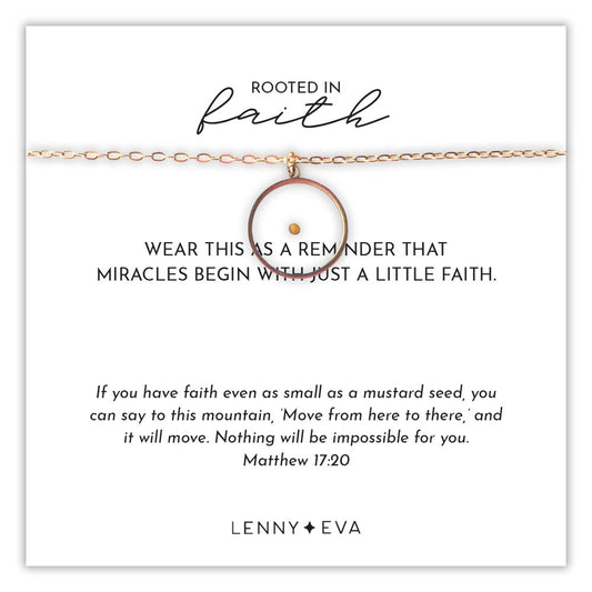 Faith Over Fear - Mustard Seed Necklace - Circle
