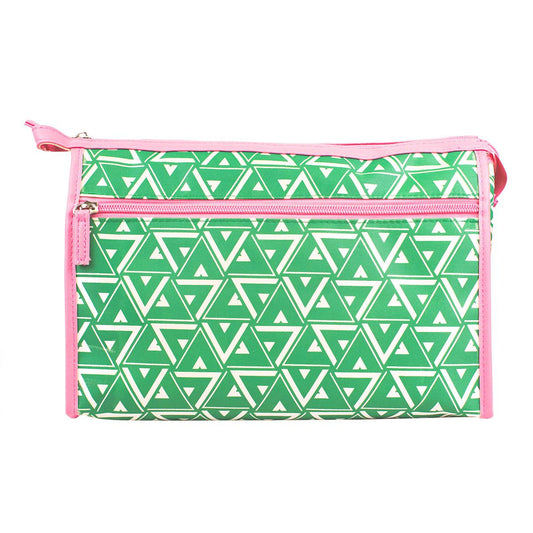 Kinsley Cosmetic Bag, Green/Pink