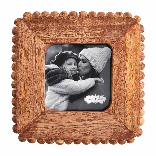 Square Small Beaded Wood Frame