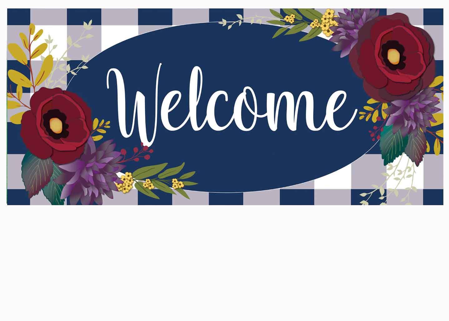 Fall Floral Check Switch Mat