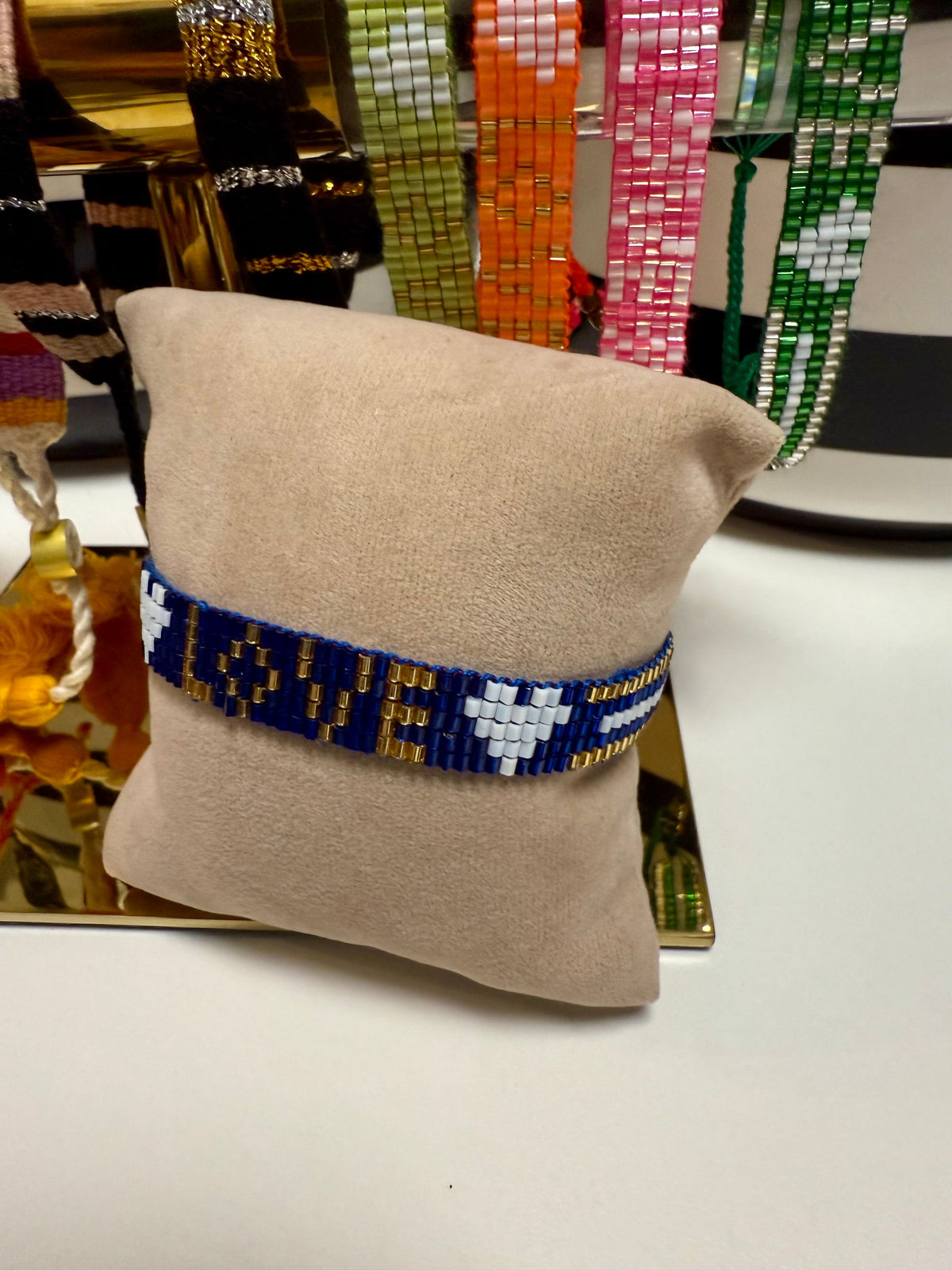 Love Seed Bead Bracelet, Royal Blue
