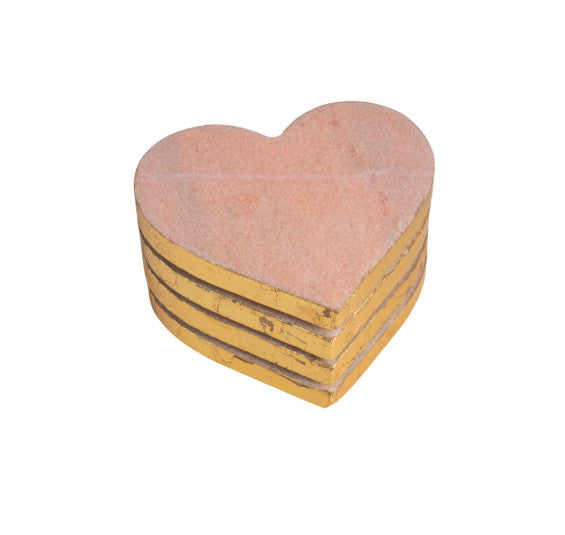 Pink Heart Coaster Set