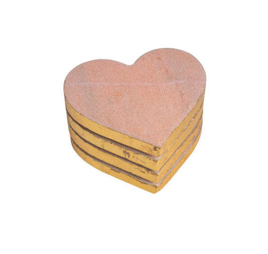 Pink Heart Coaster Set