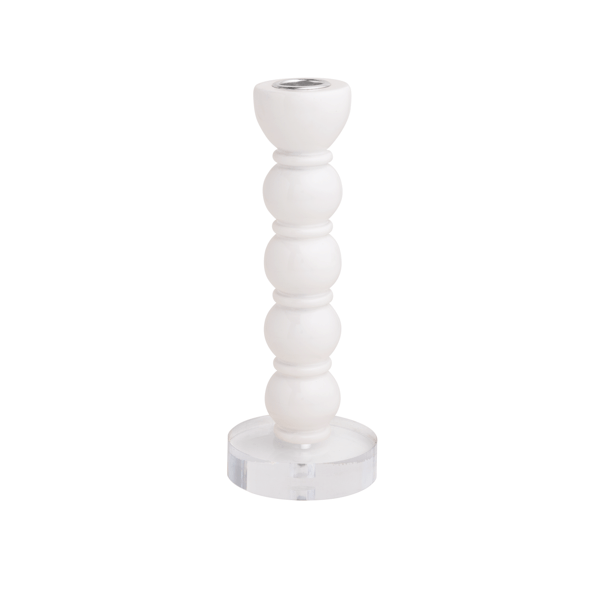 Med White Resin Taper Holder