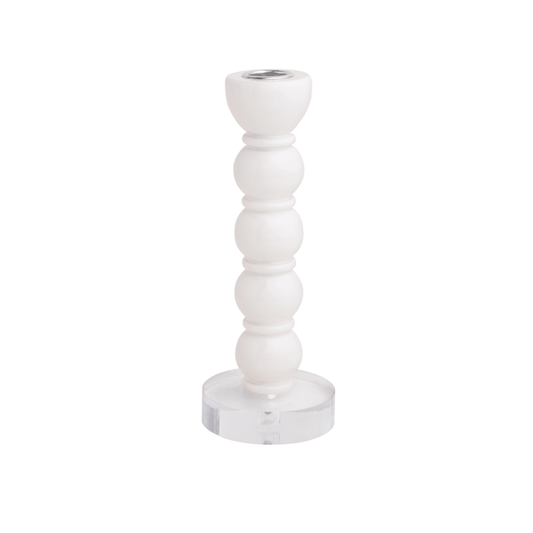 Med White Resin Taper Holder