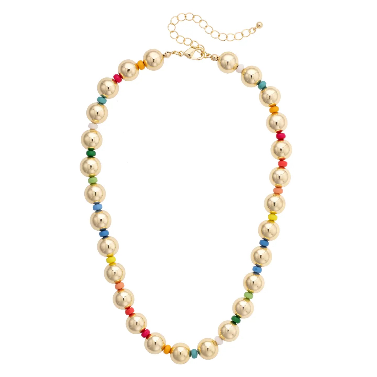 Blakely Statement Ball Bead Necklace in Rainbow Multi