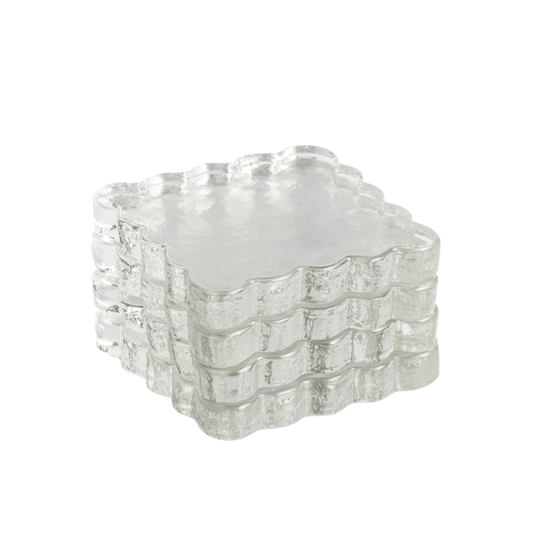 Scalloped Glass Coaster Set