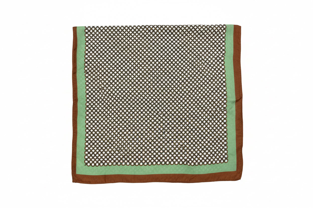 Green Scarf w/ Brown Trim