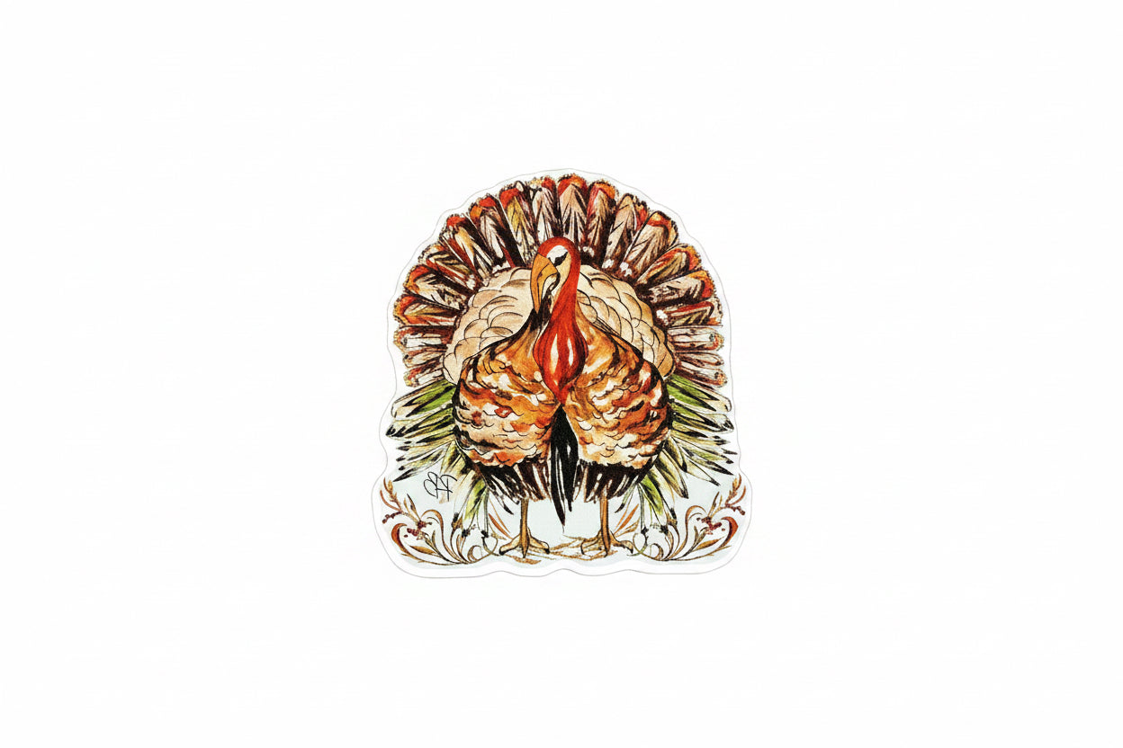 Small Acrylic Art-Handpainted Brown Standing Turke