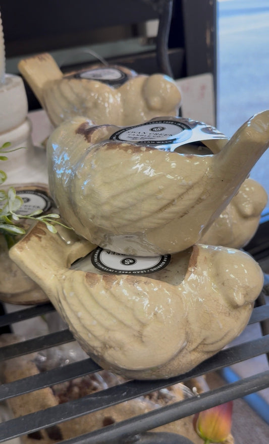Honey Soaked Apples, Pottery Bird Candle