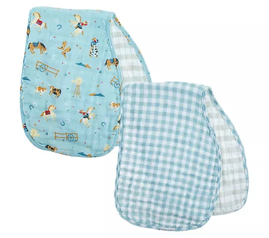 Muslin Burp Cloth Set, Western