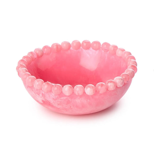 Pink Resin Beaded Rim Bowl