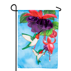 Hummingbirds Applique Garden Flag