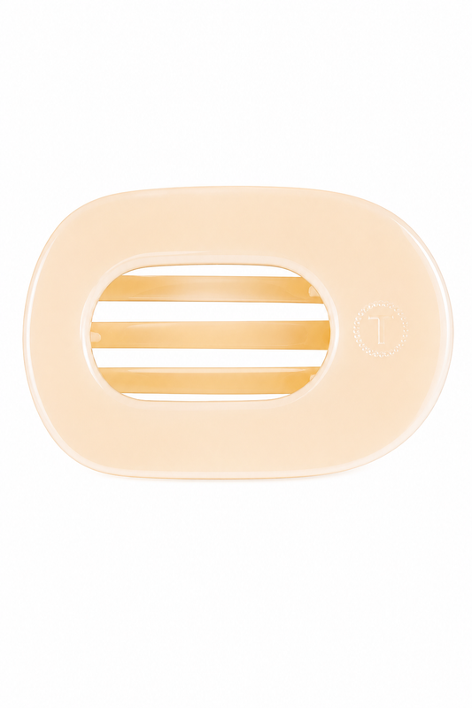 Almond Beige Flat Round Hair Clip Medium