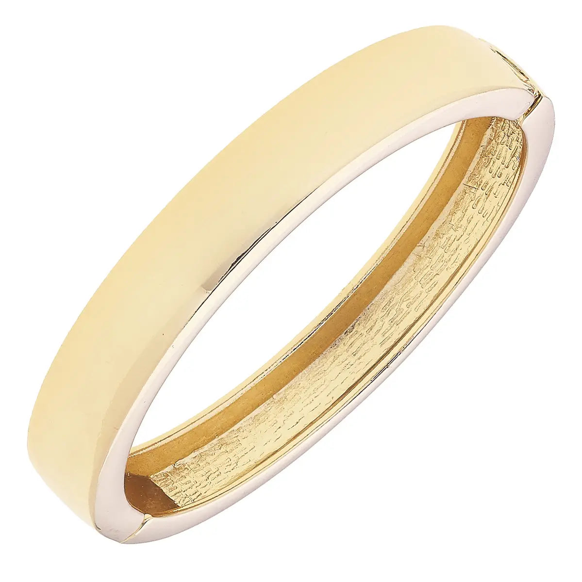 Clara Hinge Bangle in Satin Gold