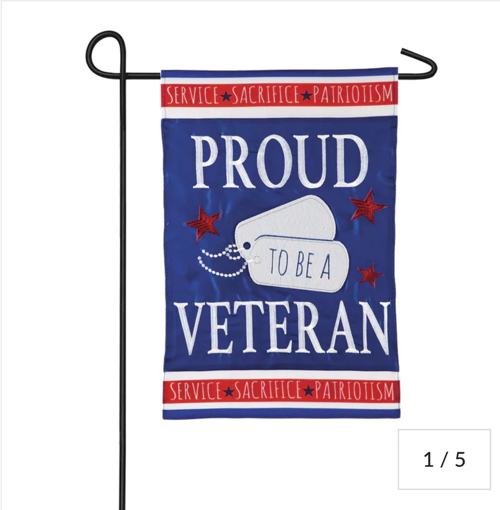 Proud Veteran Garden Flag