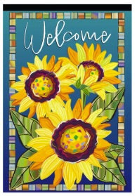 Sunflower Garden Welcome Applique Garden Flag