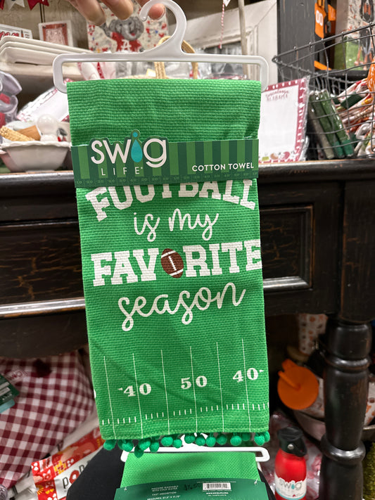 Football Is My Favorite Season Tea Towel