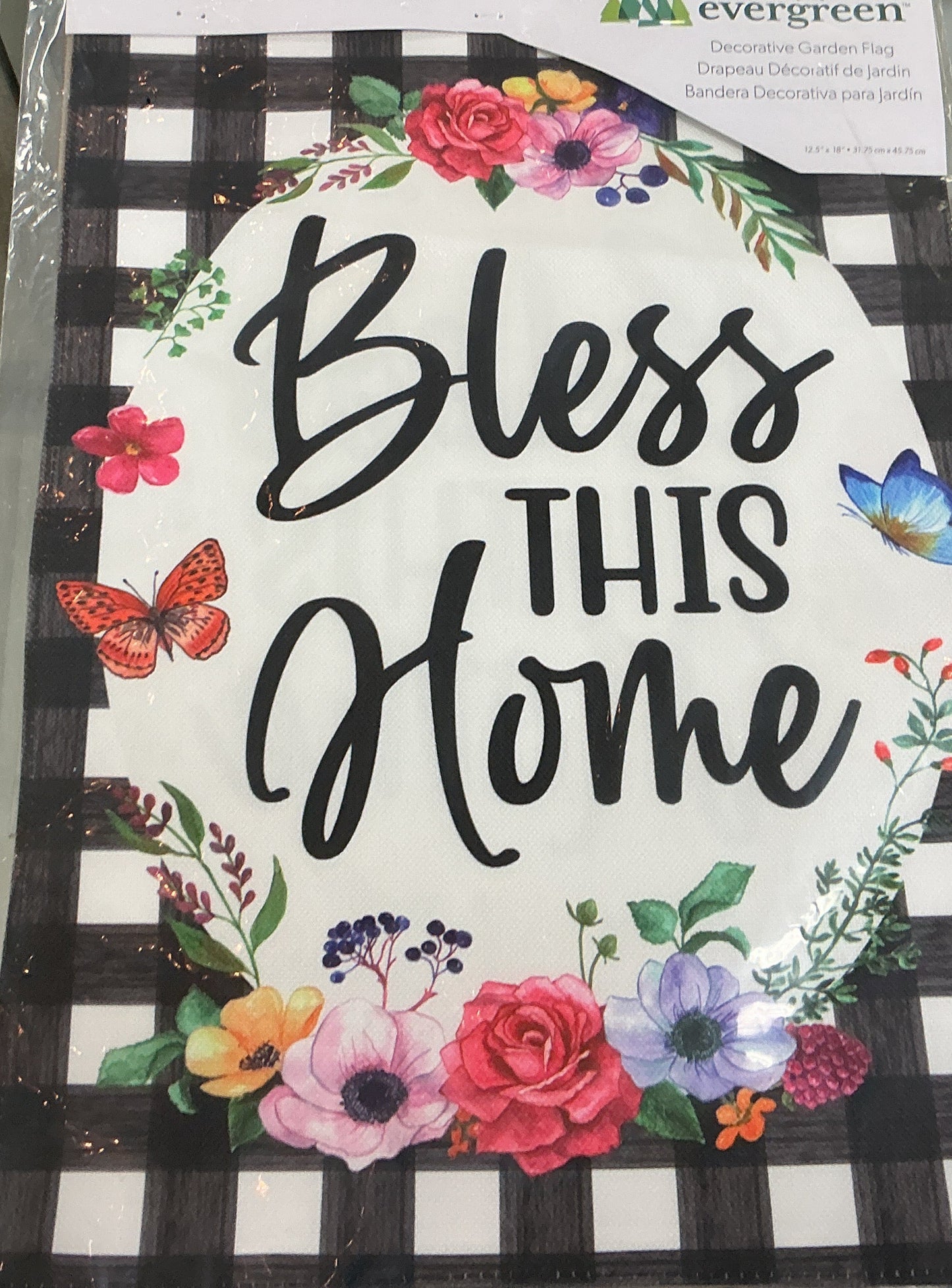 Bless This Home Burlap Garden Flag