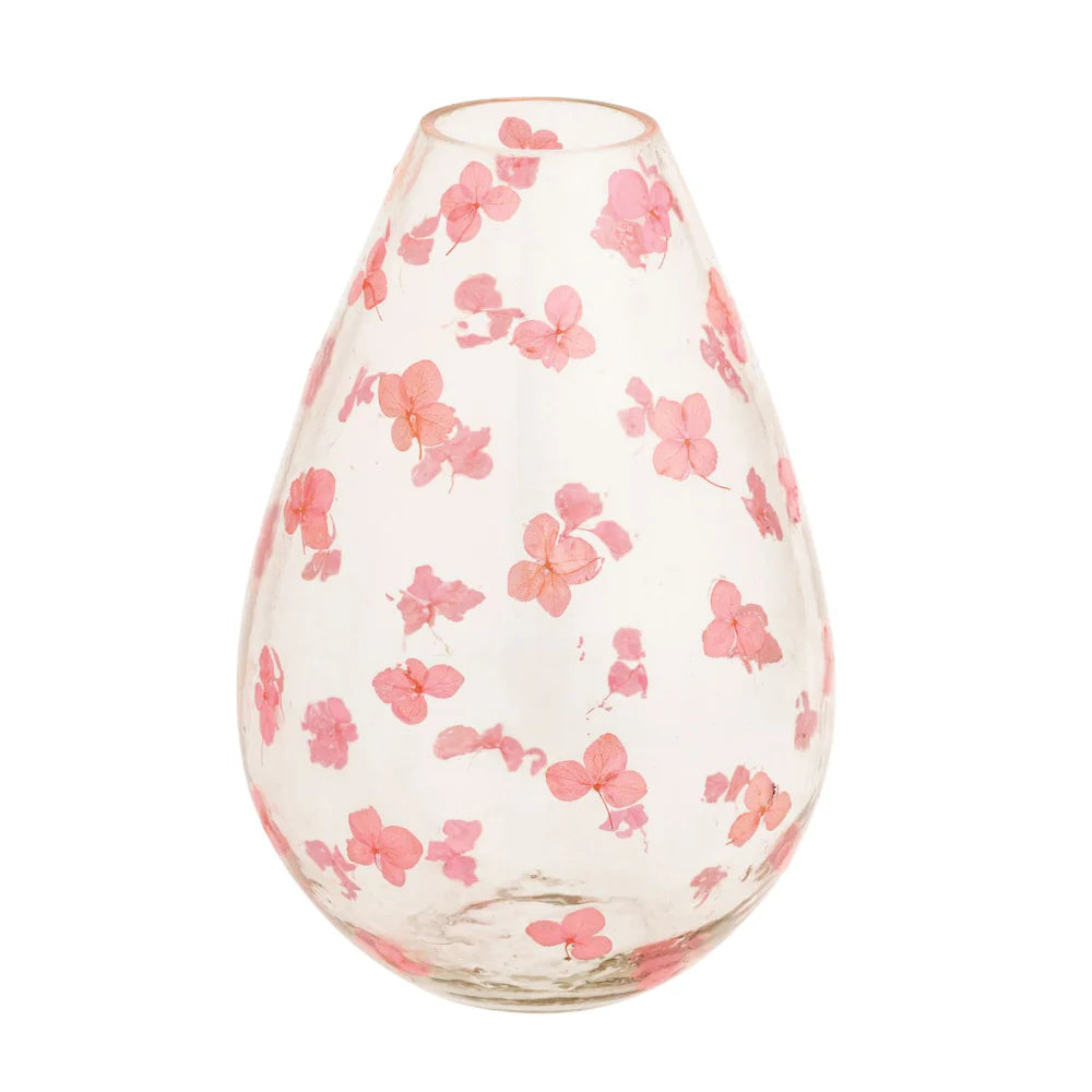 Lg Pink Pressed Flower Vase